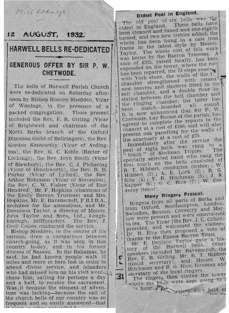 Bells Article 1932